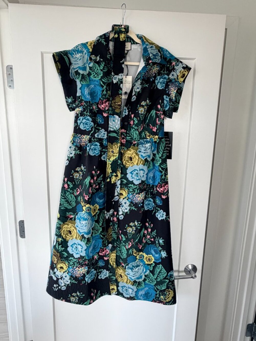 Tuckernuck Black Verdant Floral Placed Print Chloe Dress Black Bouquet Floral - Picture 2 of 4